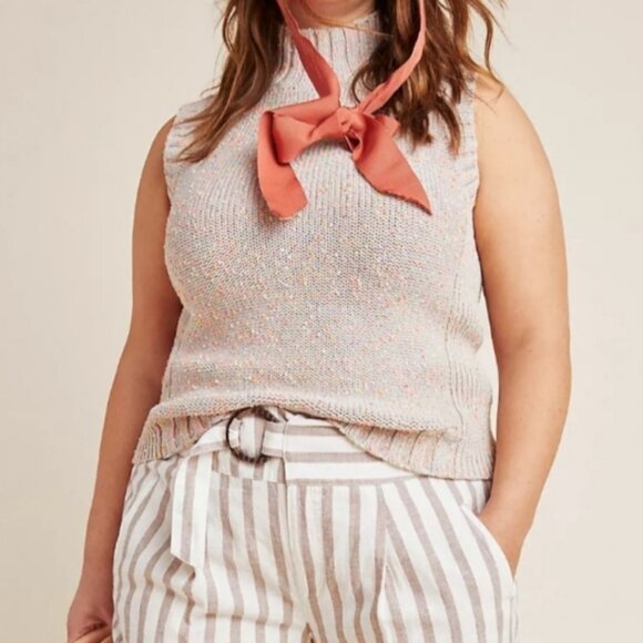 Anthropologie Plus Size Brea Confetti Multicolor Knit Sweater Vest Size 1X - Picture 1 of 6